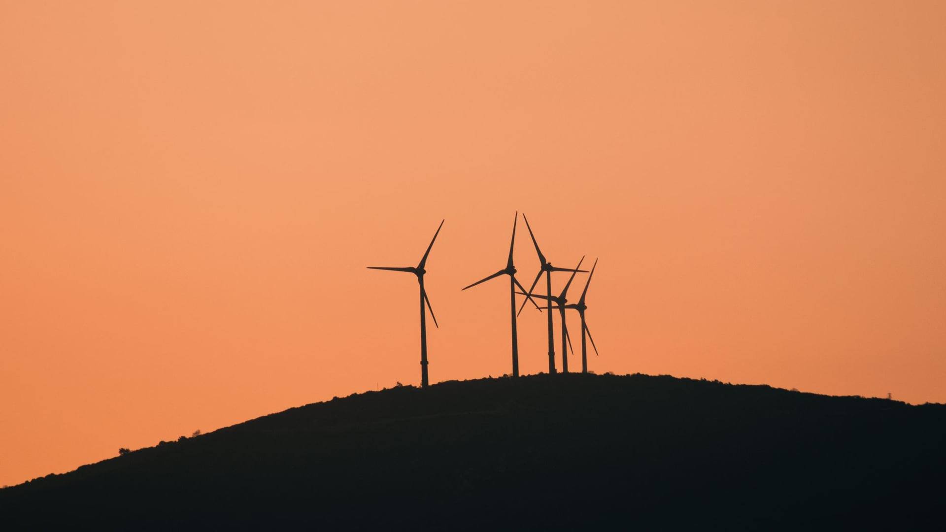 Compteur électrique et éoliennes en arrière-plan symbolisant la traçabilité de l'électricité verte.